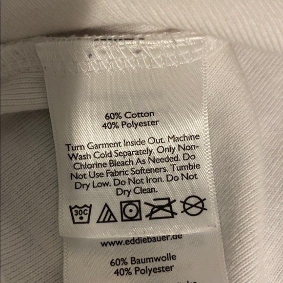 Eddie Bauer  White and Orange Crewneck Top. Soft and comfortable - Picture 7 of 7